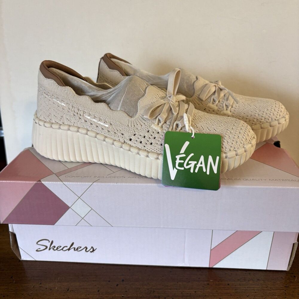 Skechers Women's Wilshire Blvd Knit Sail Air Cooled Memory Foam Sneakers 5 New